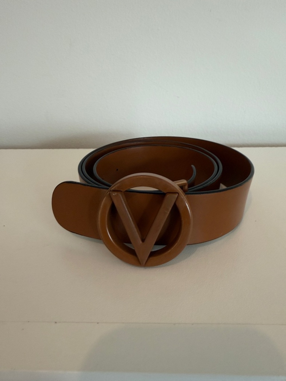 Valentino brown Leather belt in size 40